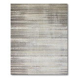 Grey Horizontal Striped Textured Area Rug