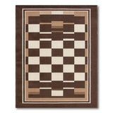 Brown Tan Geometric Checkered Area Rug