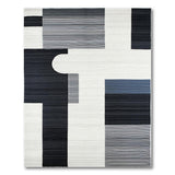 Modern Geometric Black White Abstract Area Rug