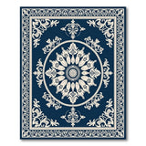 Ornate Navy Persian Medallion Traditional Persian Area Rug
