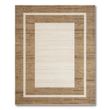 Brown Border Cream Center Woven Area Rug