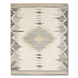 Beige Gray Zigzag Diamond Southwestern Rug