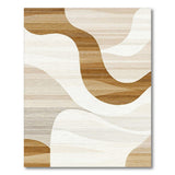 Abstract Brown Wave Area Rug