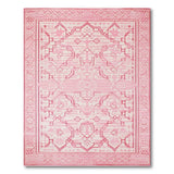Blush Pink Persian Area Rug with Geometric Motifs