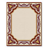 Gold and Silver Ornate Maroon Gold Floral Border Area Rug