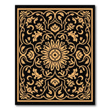 Ornate Gold Sunflower Medallion Persian Rug