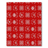 Festive Red Snowflake Holly Pattern Area Rug