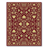 Elegant Red Gold Floral Persian Area Rug