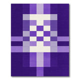 Purple Geometric Grid Area Rug