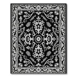 Ornate Black White Persian Black and White Area Rug