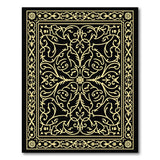 Ornate Gold Floral Persian Traditional Persian Area Rug