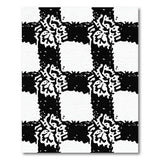 Black White Distressed Cross Grid Area Rug