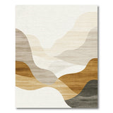 Beige Abstract Wavy Landscape Area Rug