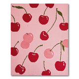 Playful Cherry Print Pink Tufted Rug