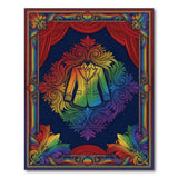 Rainbow Jacket Peacock Frame Area Rug
