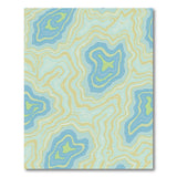 Blue and Teal Teal Topographic Contour Area Rug