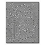 ODIKA Modern Geometric Washable Area Rug - Black and White Maze Low Pile Non-Slip Rug