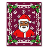 Festive Black Santa Christmas Area Rug