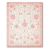 Pink Floral Ivory Area Rug