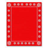Red Festive Red Snowflake Border Area Rug