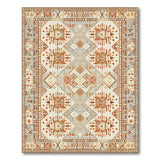Beige and Neutral Beige Terracotta Geometric Southwestern Rug