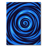 Washable Abstract Blue Swirl Area Rug - Low Pile, Non-Slip, Pet Friendly