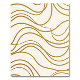Gold and Silver Shimmering Gold Wave Abstract Area Rug