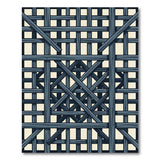 Navy Lattice Grid Area Rug