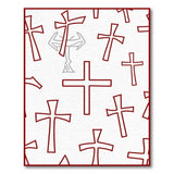 ODIKA Washable Red Gothic Cross Area Rug - Low Pile Non-Slip Non-Shedding Carpet