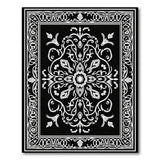 Elegant Traditional Persian Elegant Black White Persian Medallion Rug