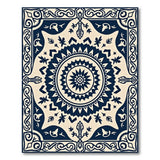 Navy Ivory Persian Mandala Area Rug
