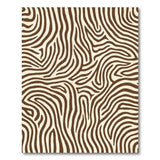 ODIKA Brown Wavy Zebra Print Washable Area Rug, Non-Slip Low Pile Indoor Rug for Living Room & Bedroom