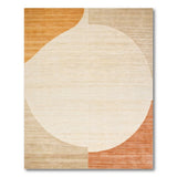 Abstract Cream Circle Beige Orange Area Rug