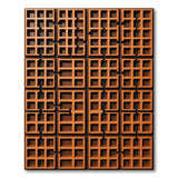 Terracotta Waffle Grid Area Rug