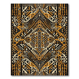 Bold Geometric Orange Black Area Rug