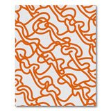 Orange Squiggle Abstract Area Rug