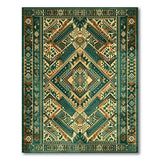 Teal Heritage Tribal Geometric Rug