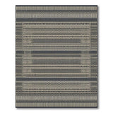 Black White Geometric Woven Stripe Area Rug