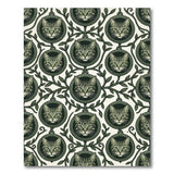 Green Tabby Cat Medallion Area Rug