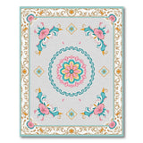 Ornate Pink Teal Floral Mandala Area Rug