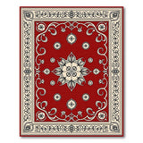 Red Ornate Red Persian Area Rug with Floral Medallion
