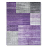 Geometric Modern Purple Grey Geometric Block Area Rug