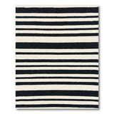 Geometric Modern Black and White Bold Black White Striped Woven Area Rug