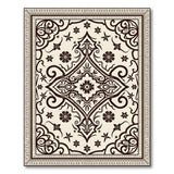Ornate Floral Persian Area Rug in Beige Brown