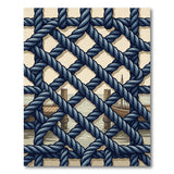 Navy Rope Net Coastal Dock Sailboat Rug