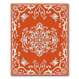 Burnt Orange Ornate Persian Floral Rug