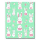 Adorable Pink-Eared Bunny Easter Egg Area Rug