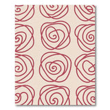 Swirling Pink Rose Outline Area Rug