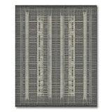 Black White Geometric Dotted Stripe Area Rug