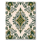 Ornate Green Gold Paisley Area Rug